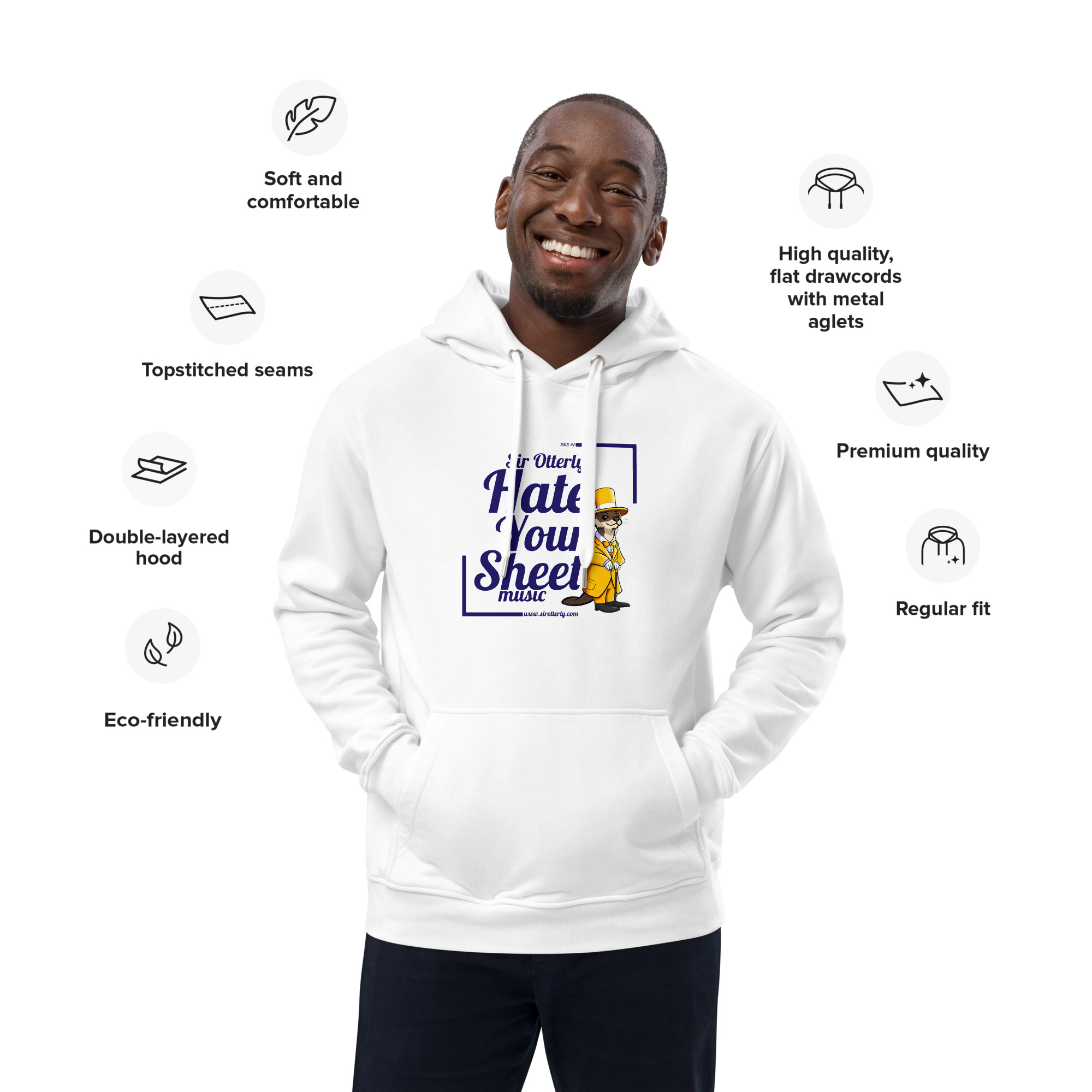 SOS Hate Your Sheet Music Premium eco hoodie